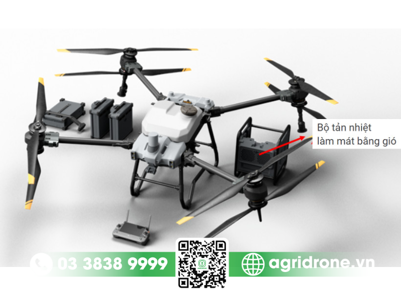 Thiết kế mới của máy bay phun thuốc sạ lúa rải phân DJI Agras T40