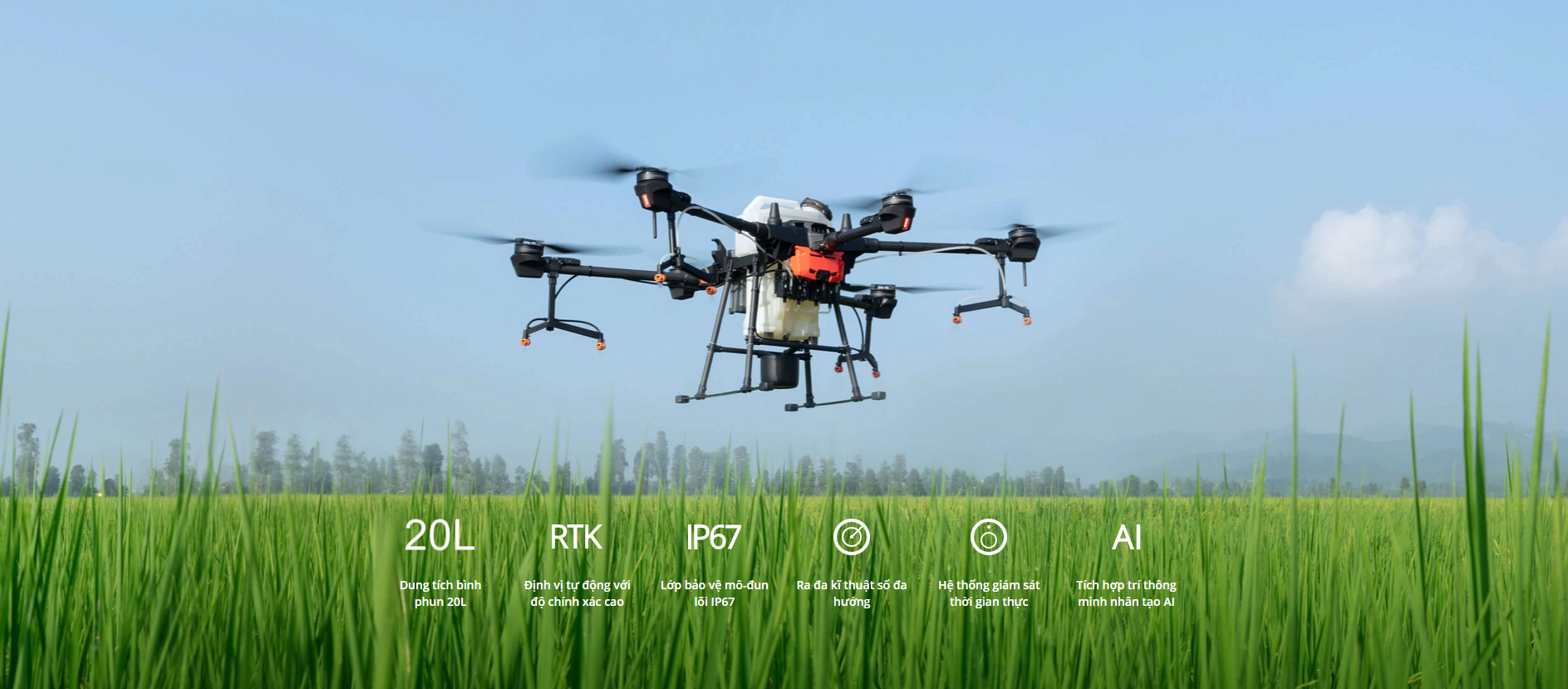 Đánh giá Máy bay phun thuốc DJI Agras T20 3 thong so may bay phun thuoc t20