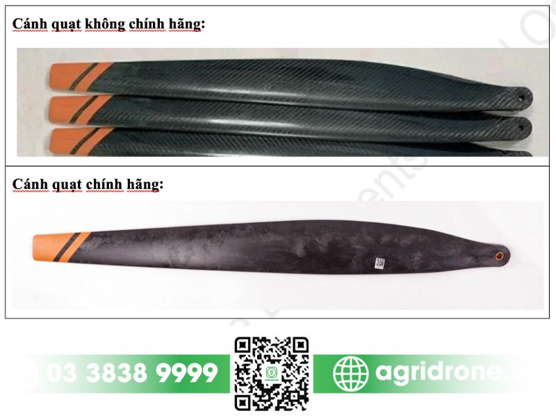Cấm sử dụng cánh quạt không chính hãng cho drone nông nghiệp 2 Kiểm tra chất liệu