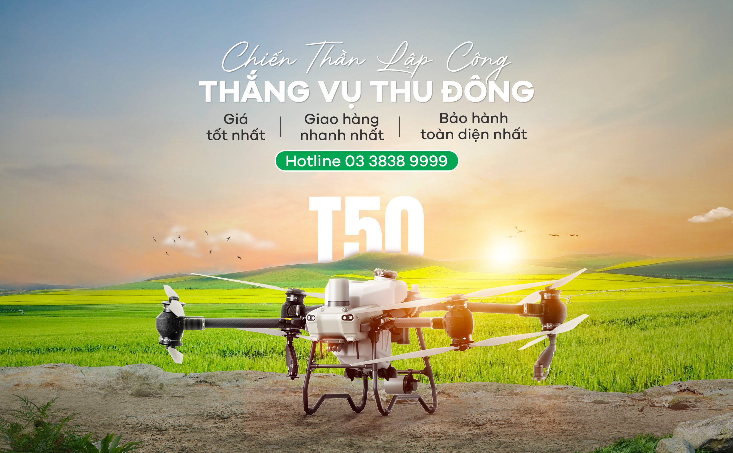 DJI T50 & T25: CHIẾN THẦN GIÚP BẠN THẮNG LỢI VỤ MÙA!