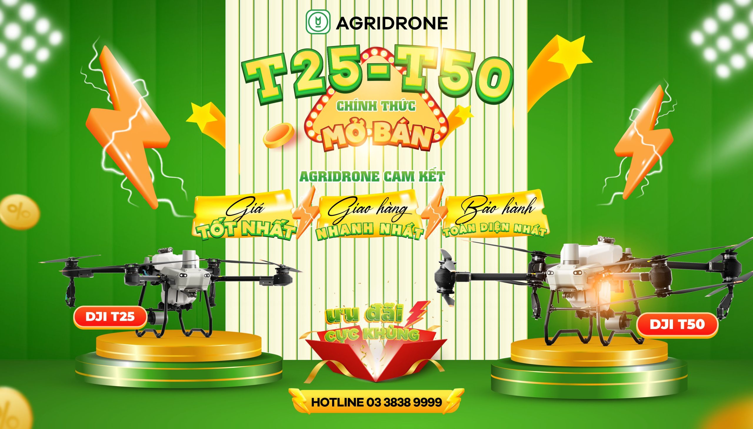 AGRIDRONE CHÍNH THỨC MỞ BÁN DJI T25 & DJI T50