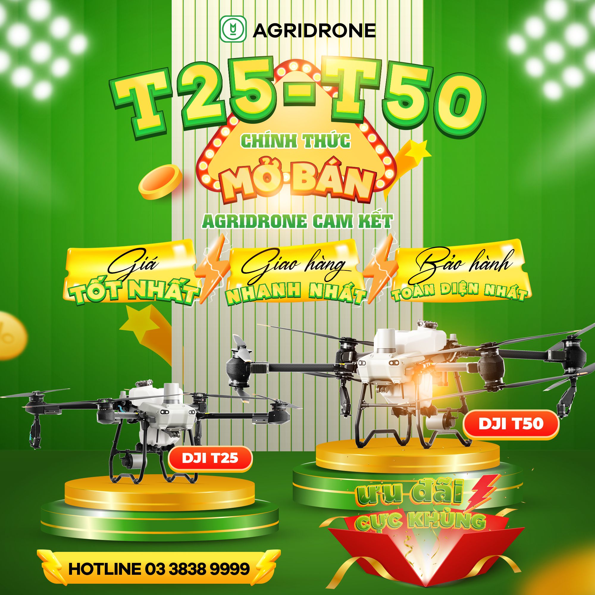 AgriDrone chính thức mở bán DJI T25 và DJI T50