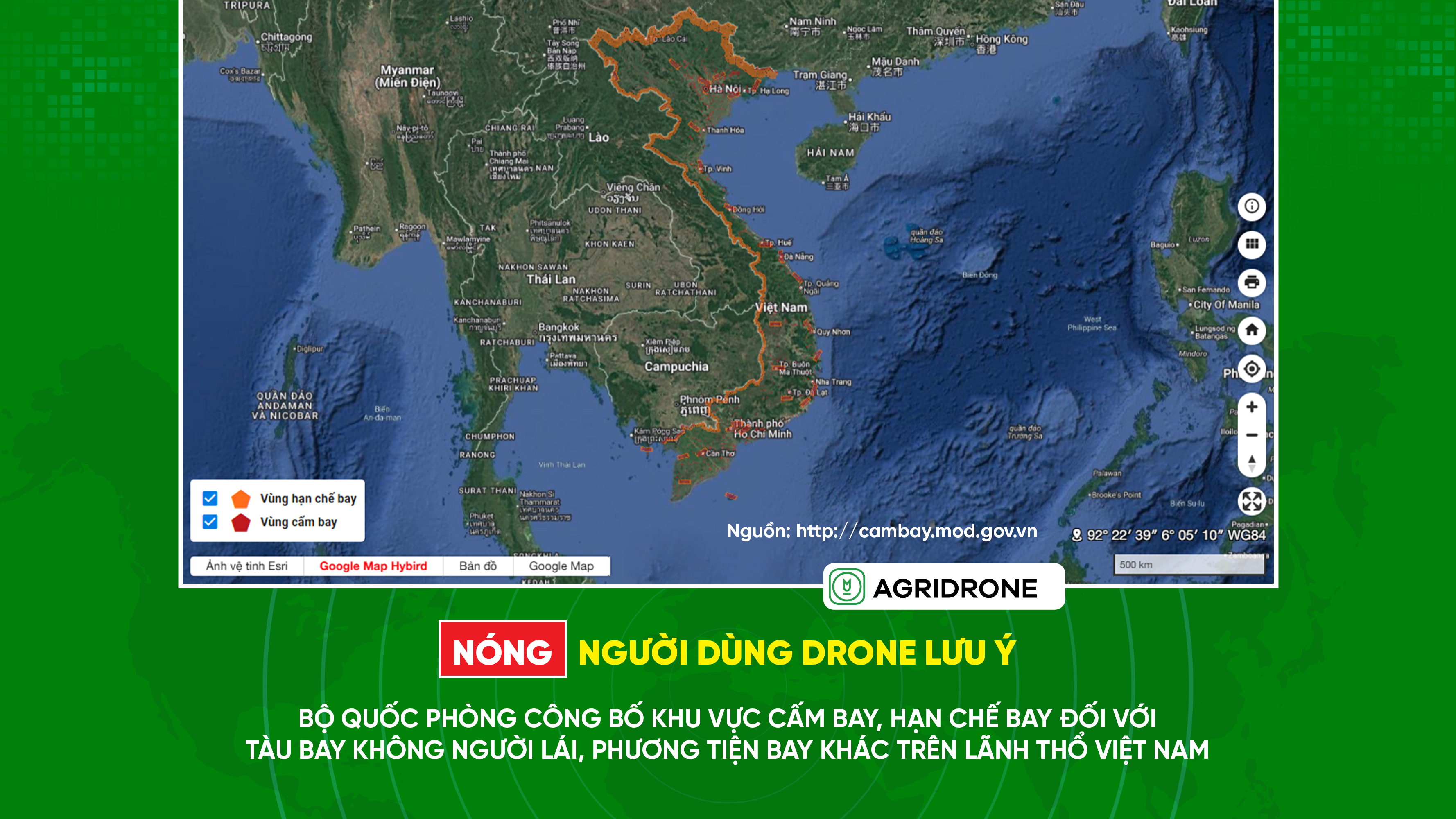 Chính thức công bố khu vực cấm bay, hạn chế bay trên cả nước từ Bộ Quốc phòng